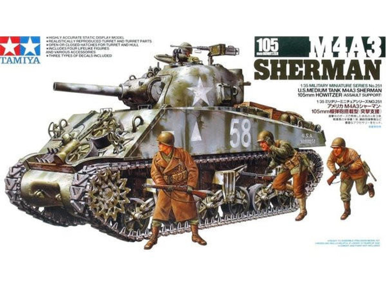  Tamiya 1/35 M4A3 Sherman with 105mm Howitzer 