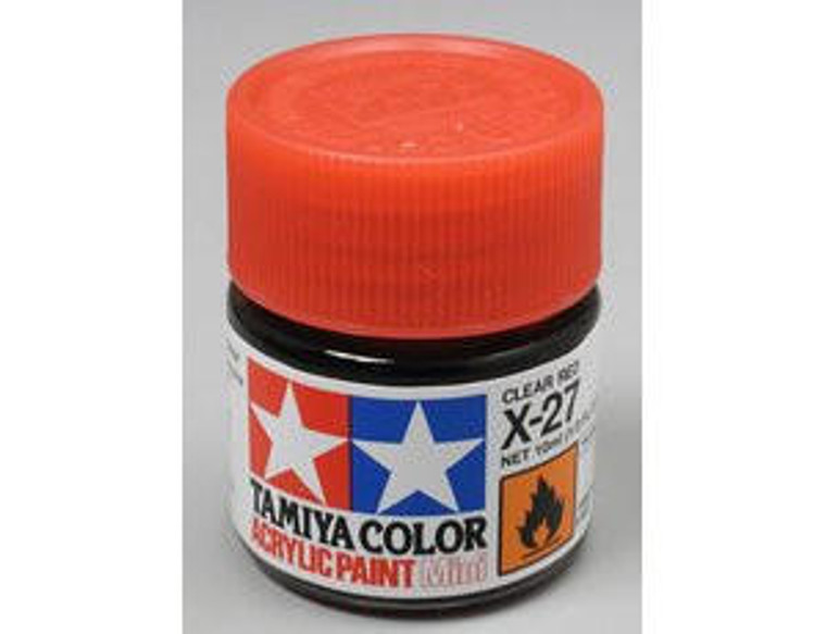  Tamiya Mini X-27 Clear Red 10ml Acrylic Paint 