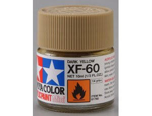  Tamiya Mini XF-60 Flat Dark Yellow 10ml Acrylic Paint 