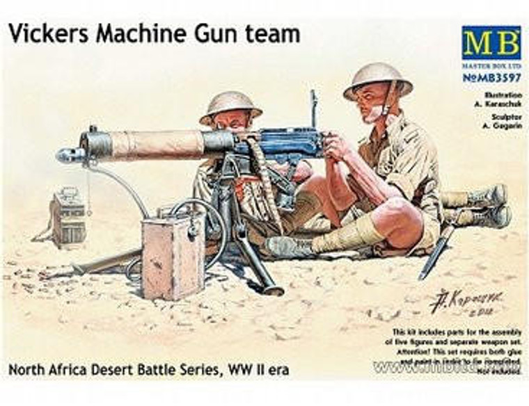  Master Box 1/35 British Vickers Machine Gun Team Model Figures 
