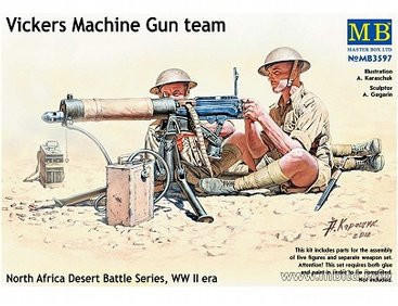  Master Box 1/35 British Vickers Machine Gun Team Model Figures 