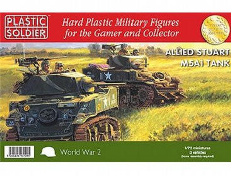  Plastic Soldier Company 1/72 Allied M5A1 Stuart Tank Model 