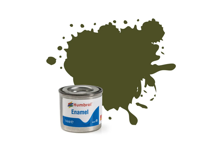  Humbrol 155 14ml Enamel Matt Olive Drab Paint FS34087 Tinlet 