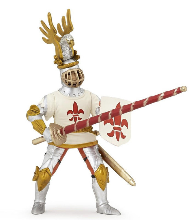  Papo Toys White Fleur de Lys Knight 