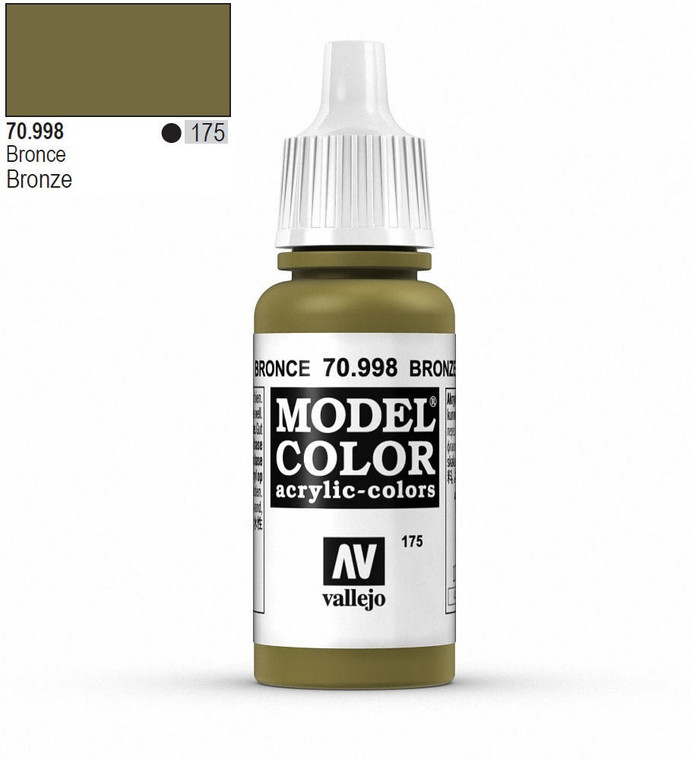  Vallejo Model Color 998 17ml Bronze Metallic Acrylic Paint 