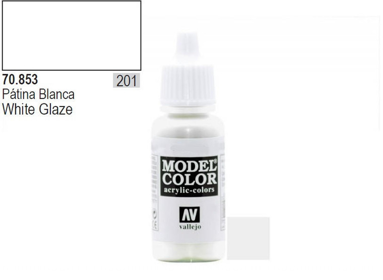  Vallejo Model Color 853 17ml White Glaze Transparent Acrylic 