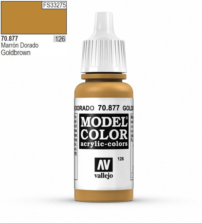  Vallejo Model Color 877 17ml Gold-Brown Matt Acrylic Paint 