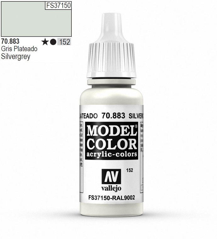  Vallejo Model Color 883 17ml Silver-Grey Matt Acrylic Paint 