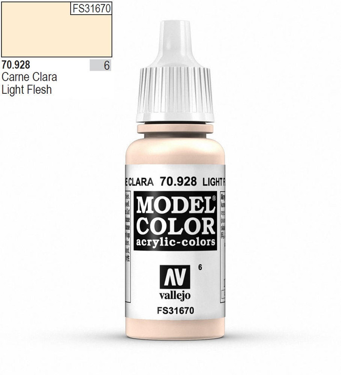  Vallejo Model Color 928 17ml Light Flesh Matt Acrylic Paint 