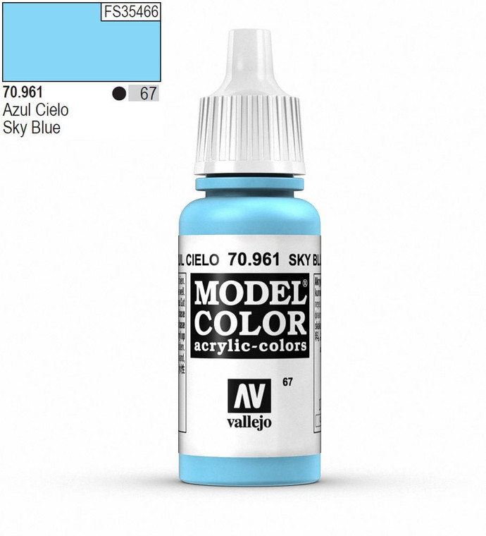  Vallejo Model Color 961 17ml Sky Blue Matt Acrylic Paint 