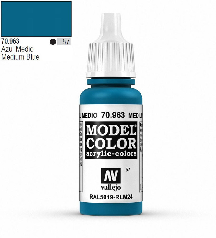  Vallejo Model Color 963 17ml Medium Blue Matt Acrylic Paint 