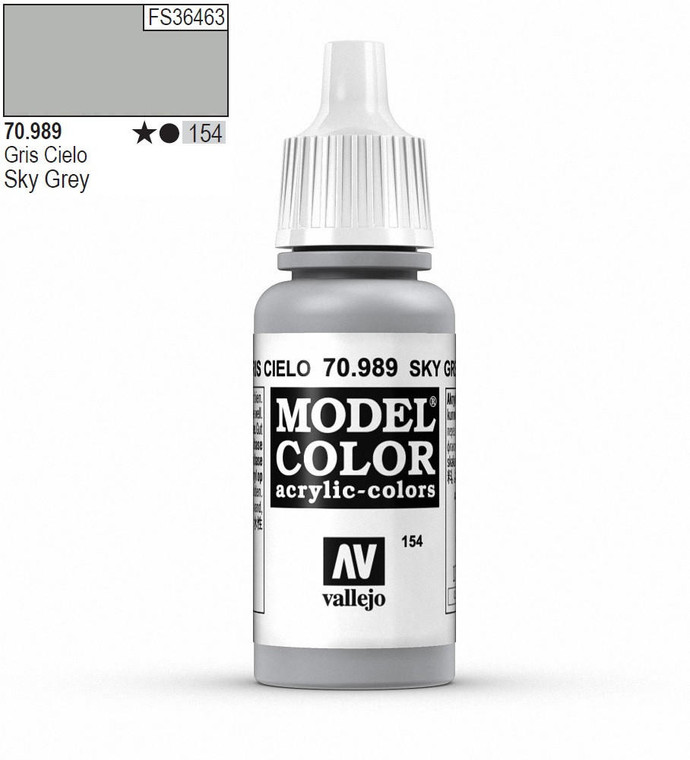  Vallejo Model Color 989 17ml Sky Grey Matt Acrylic Paint 