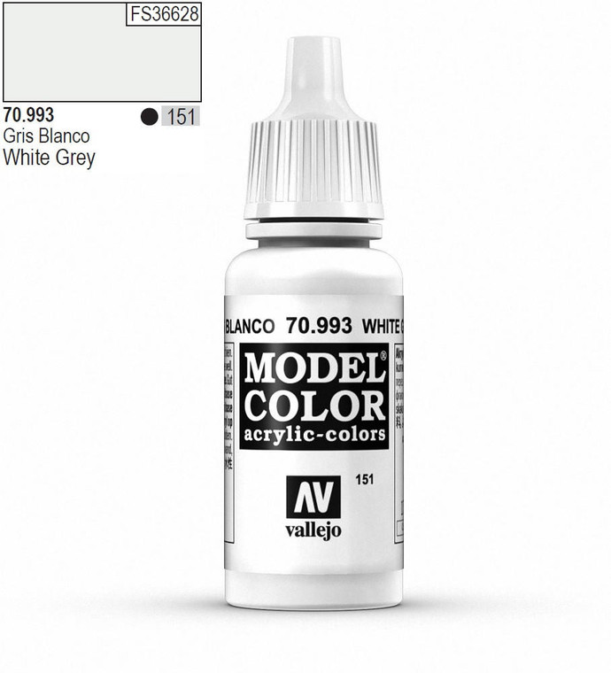  Vallejo Model Color 993 17ml White-Grey Matt Acrylic Paint 