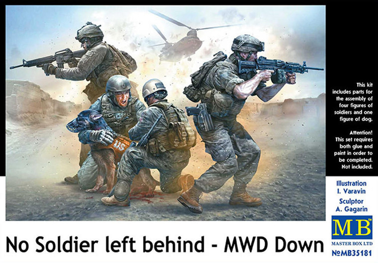  Master Box 1/35 No Soldier Left Behind MWD Down 