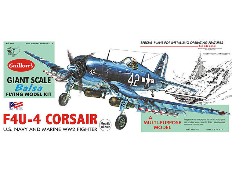  Guillow 1/16 Vought F4U-4 Corsair Balsa Model Kit 