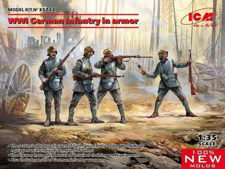 Icm ICM 1/35 WWI German Infantry in Armour Model Figures 