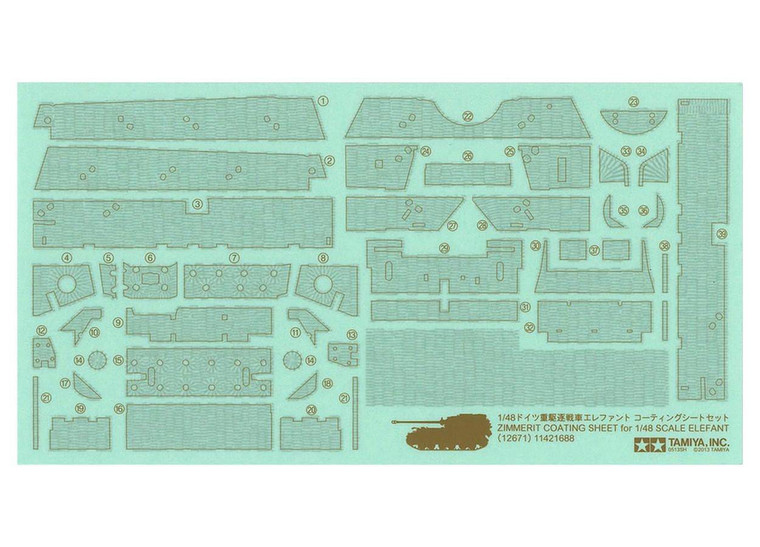  Tamiya 1/48 Elefant Zimmerit Sheet 