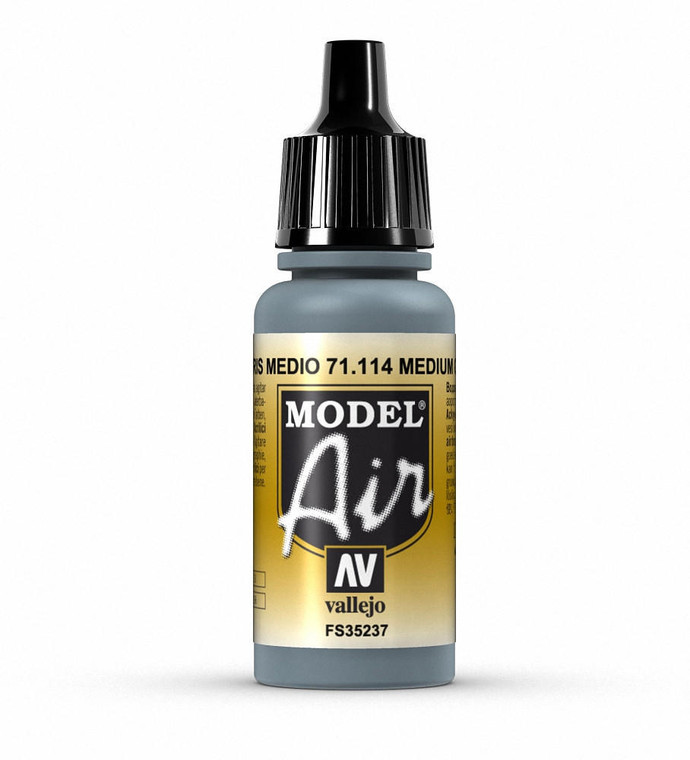  Vallejo Model Air 114 17ml Medium Grey Matt Acrylic 
