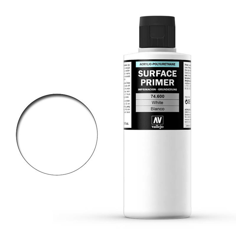  Vallejo Model Air 74600 200ml White Acrylic Polyurethane Primer 