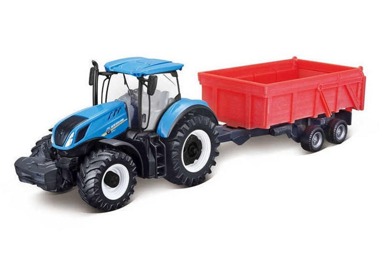  Burago New Holland T7.315 With Trailer Diecast Model 