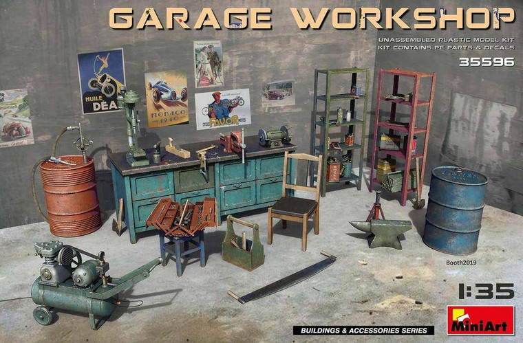  MiniArt 1/35 Garage Workshop Model Kit 