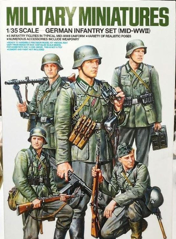  Tamiya 1/35 German Infantry Set Mid WWII Model Figures 