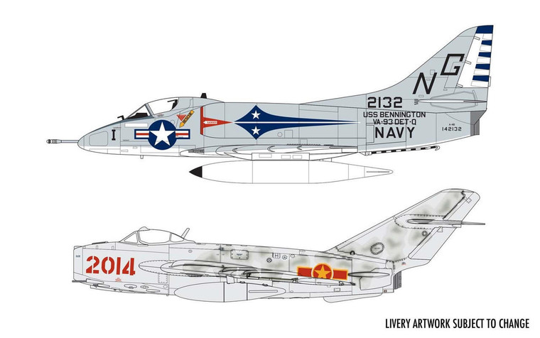  Airfix 1/72 MiG 17 & Douglas Skyhawk Dogfight Double Gift Set 