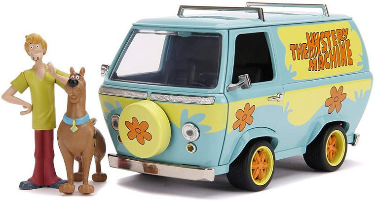  Jada 1/24 Mystery Machine With Scooby And Shaggy Diecast Model 