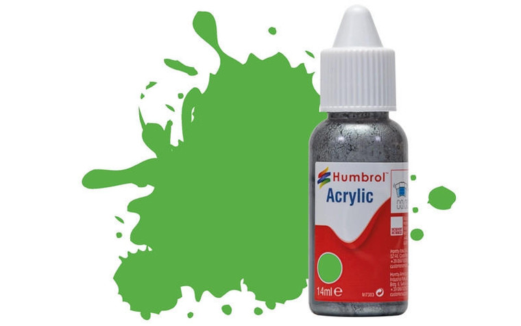  Humbrol 37 14ml Acrylic Matt Bright Green Paint Dropper Bottle 