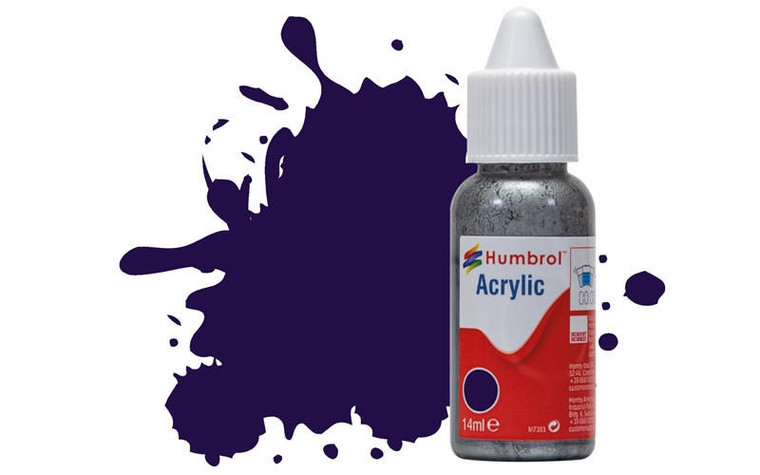  Humbrol 68 14ml Acrylic Gloss Purple Paint Dropper Bottle 