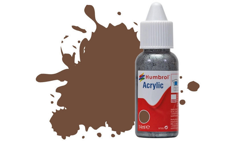  Humbrol 98 14ml Acrylic Matt Chocolate Paint Dropper Bottle 