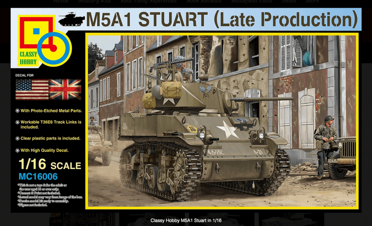  Classy Hobby 1/16 M5A1 Stuart Light Tank Late Production Model Kit 