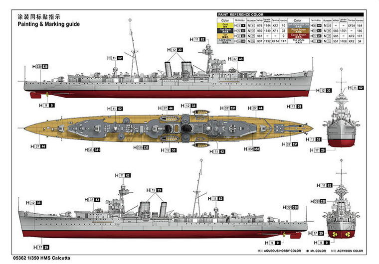  Trumpeter 1/350 HMS Calcutta C Class Light Cruiser 