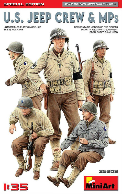  MiniArt 1/35 US Jeep Crew and MPs Special Edition Model Figures 