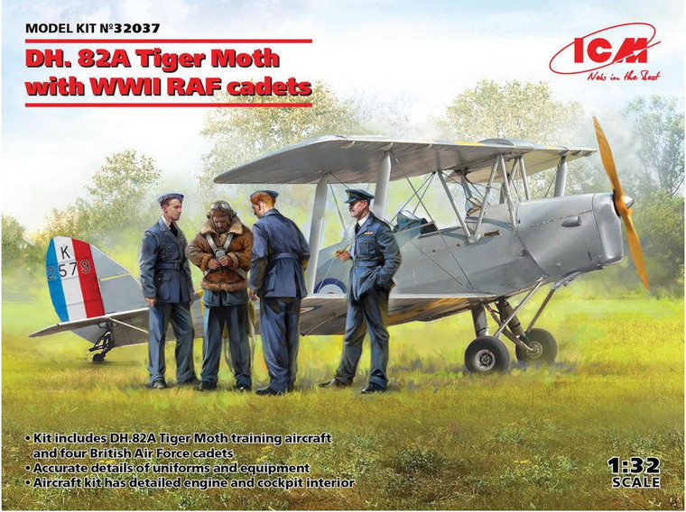 Icm ICM 1/32 de Havilland DH.82A Tiger Moth With RAF Cadets Model Kit 