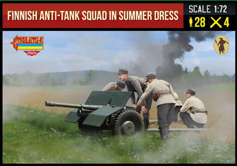  Strelets 1/72 Finnish Anti-Tank Squad in Summer Dress Model Figures 