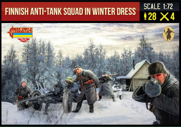 Strelets 1/72 Finnish Anti-Tank Squad in Winter Model Figures 