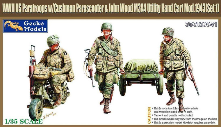  Gecko Models 1/35 Cushman Scooter and John Wood M3A4 Utility Hand Cart 