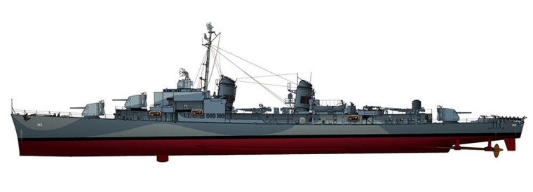  Takom 1/700 USS Southerland DD-743 Gearing Class Destroyer 1945 Model Kit 