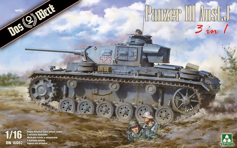  Das Werk 1/16 Panzer III Ausf.J 3 in 1 Model Kit 
