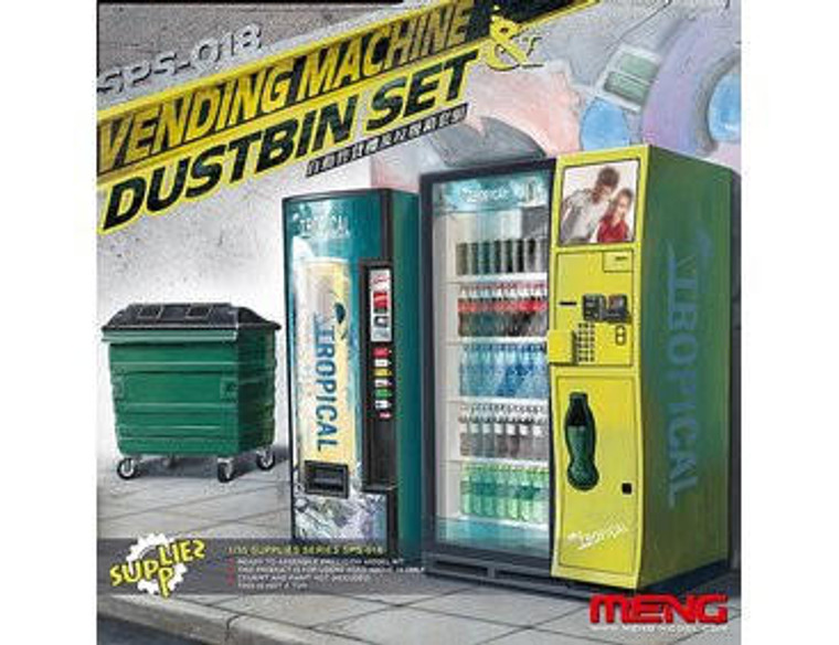  Meng Models 1/35 Vending Machine and Dumpster Set 