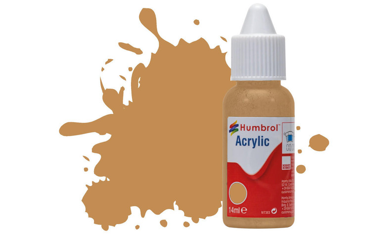  Humbrol 225 14ml Acrylic Matt Middle Stone Paint Dropper Bottle 