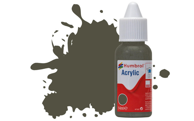  Humbrol 253 14ml Acrylic Matt RLM 83 Dunkel-Grun Paint Dropper Bottle 
