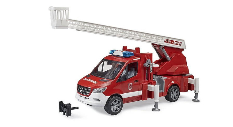  Bruder MB Sprinter fire Service With Turntable Ladder, Pump And Light & Sound Module 