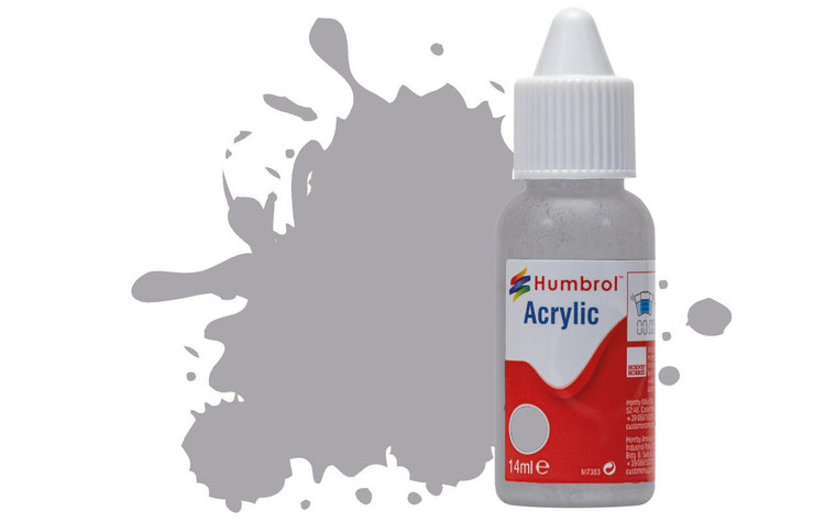  Humbrol 40 14ml Acrylic Gloss Pale Grey Paint Dropper Bottle 
