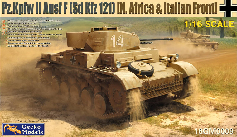  Gecko Models 1/16 German Pz. kpfw II Ausf. F North Africa Model Kit 