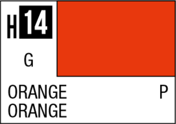  Mr Hobby Aqueous Hobby Colour 10ml 014 Orange Gloss Acrylic Paint 