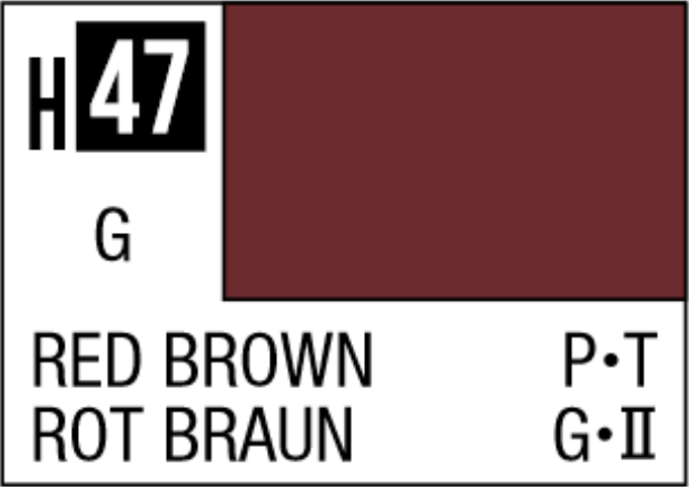  Mr Hobby Aqueous Hobby Colour 10ml 047 Red Brown Gloss Acrylic Paint 