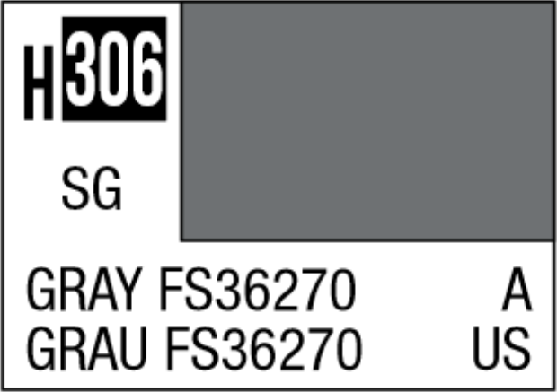  Mr Hobby Aqueous Hobby Colour 10ml 306 Gray FS36270 Semi Gloss Acrylic Paint 