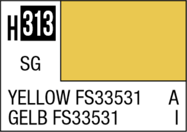  Mr Hobby Aqueous Hobby Colour 10ml 313 Yellow FS33531 Semi Gloss Acrylic Paint 